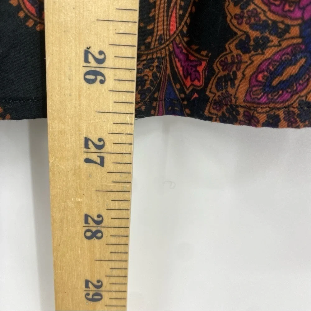 ModCloth Floral Button front midi skirt black floral size‎ 2